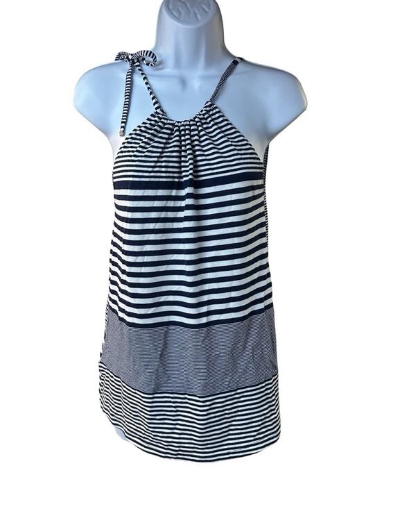 Lacoste Tops - Lacoste Navy White Nautical Striped Sleeveless Halter Top Women’s Size 36